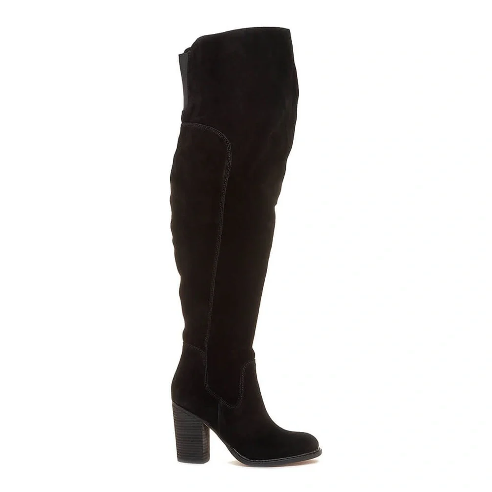 ANTHROPOLOGIE KELSI DAGGER Logan Black Wide Calf over the knee Boots